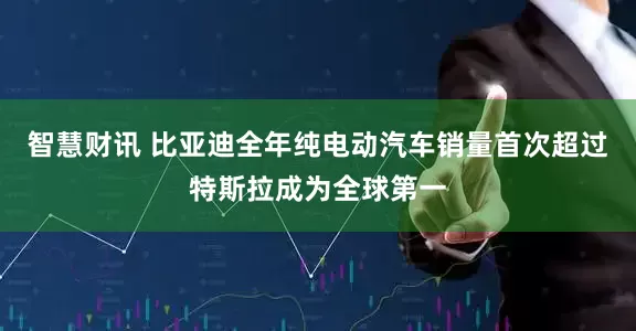 智慧财讯 比亚迪全年纯电动汽车销量首次超过特斯拉成为全球第一